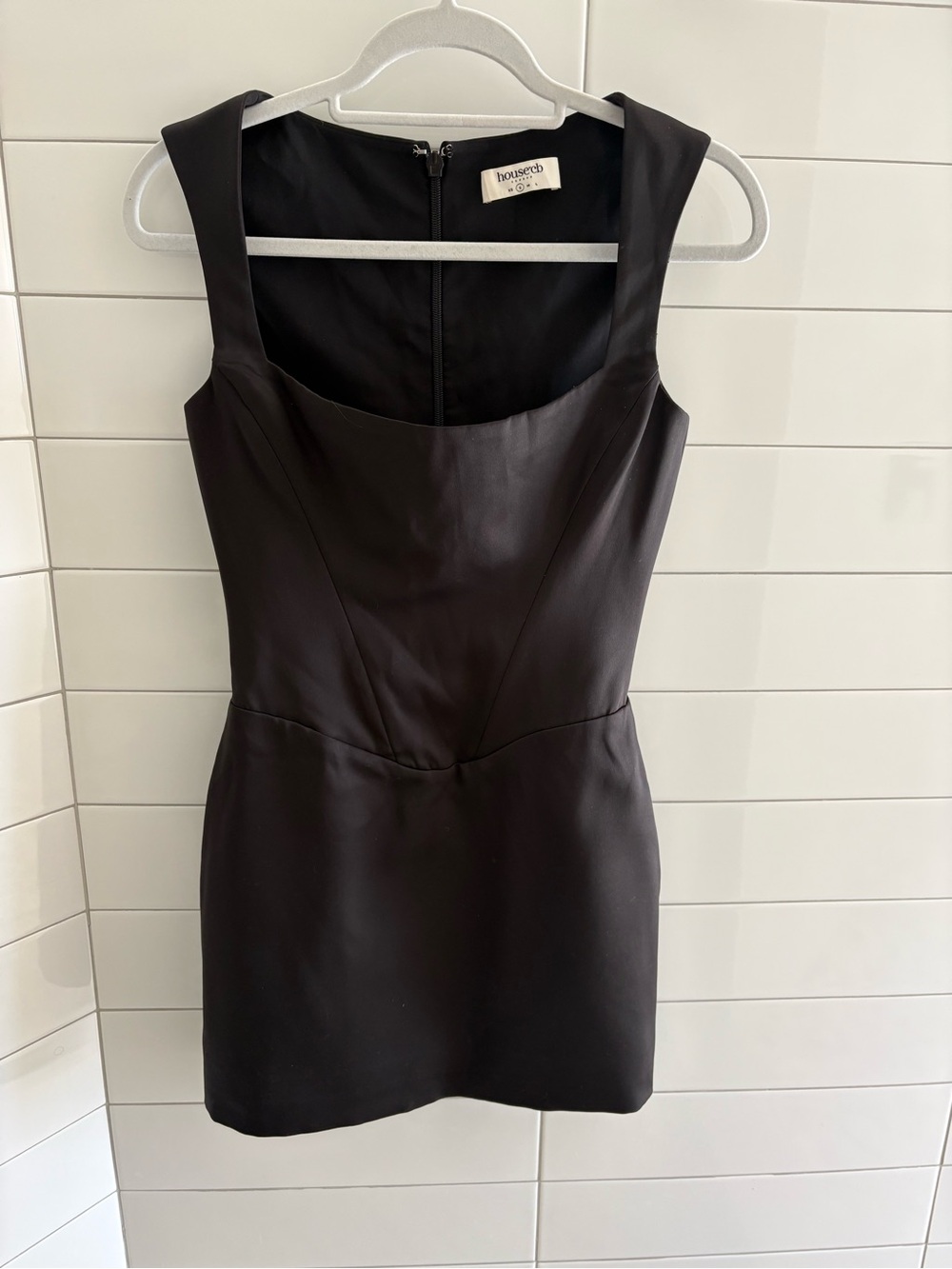 House of CB Black Square-Neck Bodycon Mini Dress size small - Picture 6 of 10